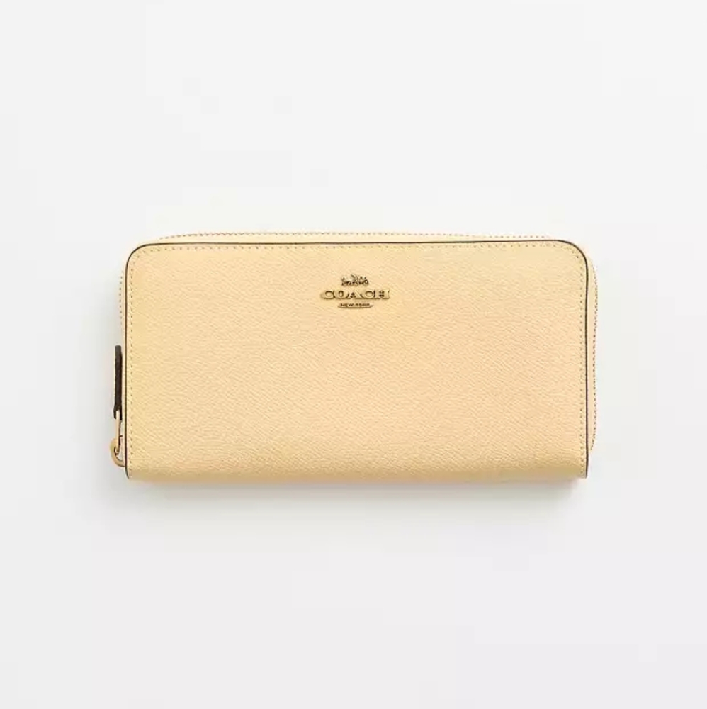 Coach Yellow Long Zip Around Accordion Wallet - NWT